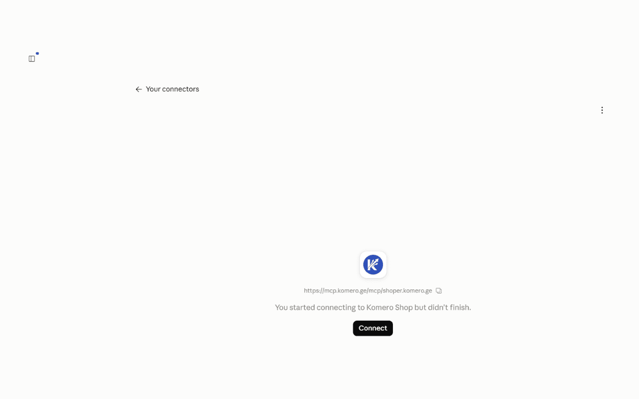 დააჭირე Connect